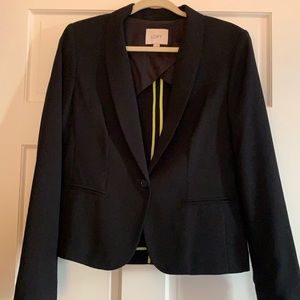 Black unlined Loft one button blazer